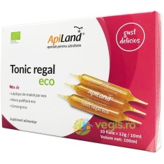 Tonic Regal cu Laptisor de Matca Pur, Miere si Ginseng Ecologic/Bio 10 fiole x 10ml