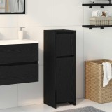 vidaXL Dulap Baie Stejar Negru 30x30x95cm Lemn, Mobilier Baie, Spatiu Depozitare, Design Modern, Negru