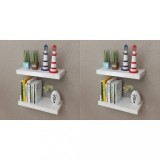 vidaXL Rafturi de perete, 4 buc., alb, 40 cm