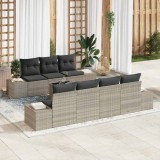 Cumpara ieftin Set de canapele pentru grădină cu pernă 8 pcs Gri deschis