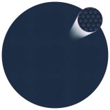 Folie Solara Piscina vidaXL, Negru/Albastru, 381 cm, PE, Incalzire Apa, Protectie UV, Economie Substante Chimice