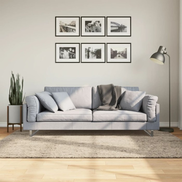 Covor ISTAN, cu fire &icirc;nalte, aspect lucios, bej, 140x200 cm