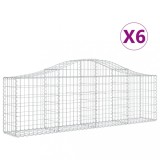 Cumpara ieftin Cosuri gabion arcuite 6 buc, 200x30x60/80 cm, fier galvanizat