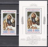 Bulgaria 1983 - A 500-a aniversare a nașterii lui Rafael, Serie + Colita, MNH