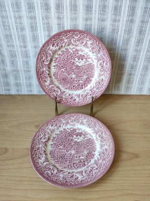 Lot de 2 farfurii model peisaj englezesc foto
