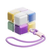 Cutie pentru Medicamente, Flippy, Model Rubik' Cube, cu Curea de Agatare, Dozator Portabil de Medicamente, Dispenser Pastile, estimat pentru 7 zile, 7