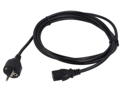Cablu 3x1mm2 CEE 7/7 IEC C13 mamă PVC 3m negru Qualtek Electronics foto