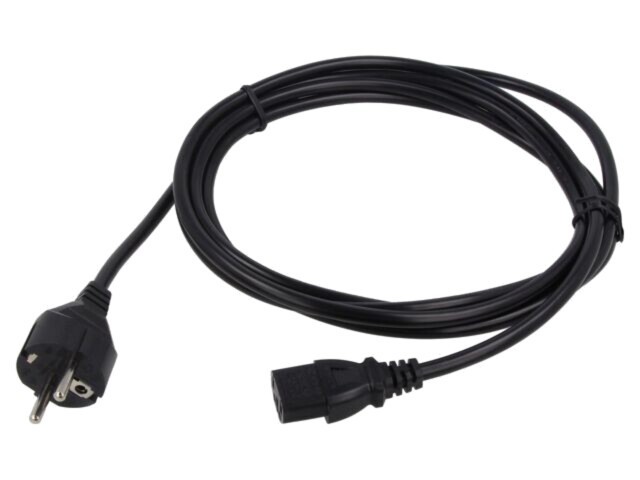 Cablu 3x1mm2 CEE 7/7 IEC C13 mamă PVC 3m negru Qualtek Electronics