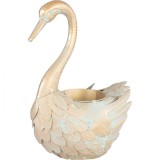 Decoratiune gradina, MagicHome, metalica, gasca, cu ghiveci pentru flori, auriu, 37x19x43 cm, Strend Pro
