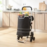 Carucior cumparaturi manevrabil pe scari Neef aluminiu 41L 20Kg negru [en.casa] HausGarden Leisure