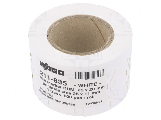 Etichetă Albă 10x25 mm cu Orificiu