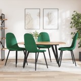 VidaXL Scaune de bucătărie, 4 buc., verde &icirc;nchis, catifea