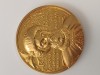 Medalie bronz aurit Constantin Brancoveanu 1688-1714 , la aniversarea a 300 de ani de la urcarea pe tron ,Societatea Numismatica Romana 1988