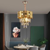 Candelabru Cristal BRAN Petito 3xE14, Diametru 30cm, Auriu Lucios, Inaltime Reglabila ModernLight Concept