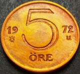 Moneda 5 ORE - SUEDIA, anul 1972 *cod 1684 B