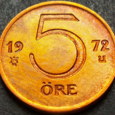 Moneda 5 ORE - SUEDIA, anul 1972 *cod 1684 B