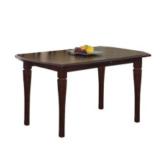 Masa living extensibila HM Fryderyk, blat MDF laminat, picioare lemn masiv, 10 persoane, 160-240x90x74 cm, nuc