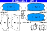 ATE 13.0460-5514.2 set placute frana,frana disc