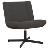 Scaun Pivotant Gri &Icirc;nchis vidaXL, 63x75x76 cm, Ergonomic, Țesătură Poliester, Cadru Oțel, Modern, Birou/Living