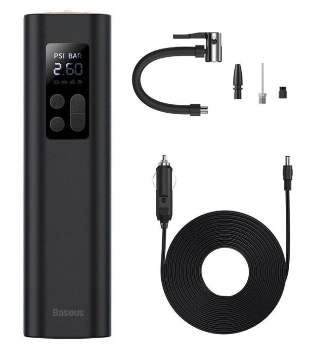 COMPRESOR AUTO Baseus Super Mini, alimentare 12 V bricheta auto, display LED, presiune maxima 3 bar, negru (timbru verde 0.80 lei) &quot;CRCQ000001&quot; - 6932