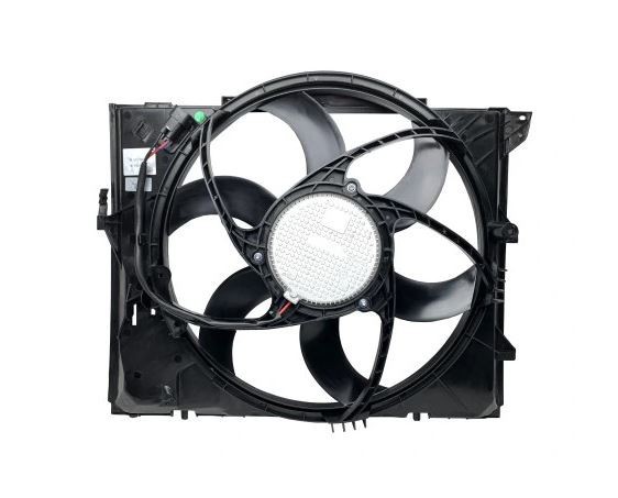 GMV radiator electroventilator BMW Seria 1 E87/E88/E81/E82, 2004-2011, 116i, motor 1.6, 85kw benzina, cutie automata, 400 W; 490 mm; 3 pini