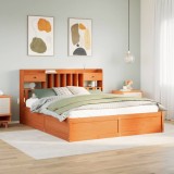VidaXL Cadru de pat fără saltea, maro ceruit 200x200 cm lemn masiv pin