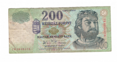 Bancnota Ungaria 200 forint/forinti 2007, circulata, stare buna foto