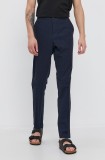 Sisley Pantaloni bărbați, culoarea albastru marin, mulat
