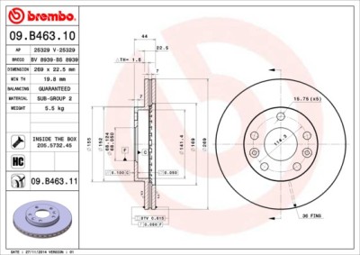 BREMBO 09.B463.10 PRIME LINE Disc frana foto