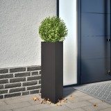 vidaXL Jardiniere grădină, 2 buc., negru, 30x26x75 cm, oțel, triunghi 851144