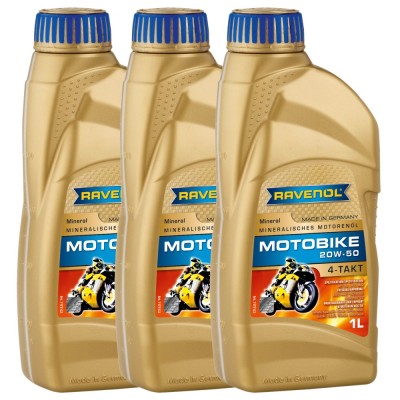 Pachet 3 litri ulei Ravenol Motobike 4T Mineral 20W50 foto