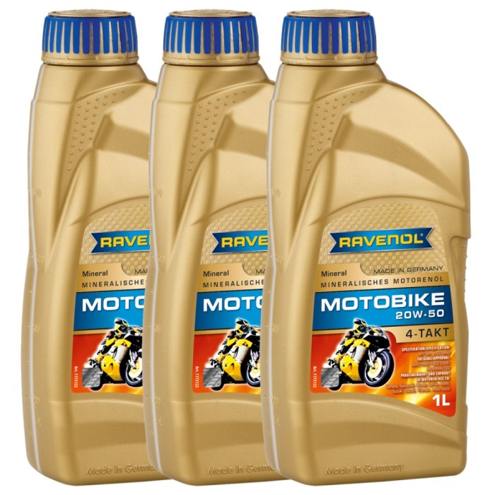 Pachet 3 litri ulei Ravenol Motobike 4T Mineral 20W50