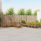 vidaXL Set de canapea 9 pcs natural Lemn Solid de Acacia 3367362