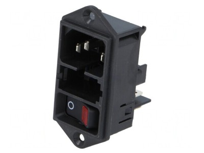 Conector alimentare AC 10A 250V IEC 60320 DD11 foto