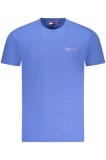 Cumpara ieftin Tommy Jeans Tricou din bumbac barbati, cu mini imprimeu, Regular Fit, Albastru deschis, S