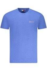 Tommy Jeans Tricou din bumbac barbati, cu mini imprimeu, Regular Fit, Albastru deschis, S