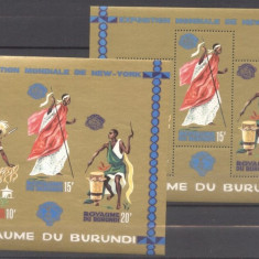 Burundi 1964 Costumes World expo NY perf+imperf sheets Mi.B4A B4B MNH N.018