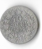 Moneda 10 soldi 1867 - Vatican, 2,5 g argint 0,835