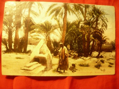 Ilustrata color Sahara , circulata 1929 - Marabout dans le Sud foto