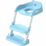 Reductor WC pentru Copii cu Scarita, Linomag&reg;, Plabil, 38 x 40 x 47 cm, Blue Sky / Alb