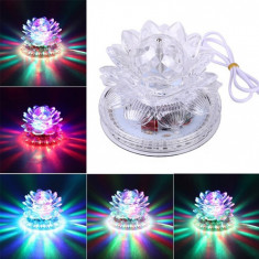 Bec disco rotativ 360 grade, LED RGB, tip floare, 15W foto