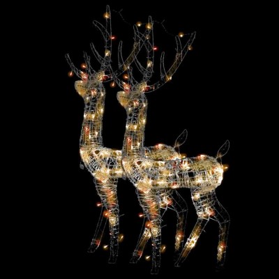 Decoratiuni ren de Craciun, 2 buc., multicolor, 120 cm, acril foto