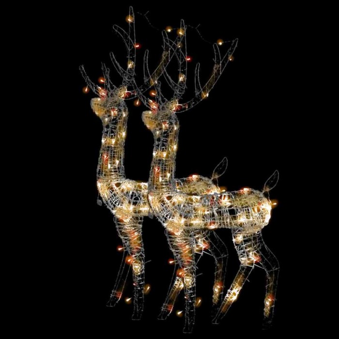 Decoratiuni ren de Craciun, 2 buc., multicolor, 120 cm, acril
