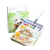 Cumpara ieftin Carte creativa pentru colorare si pictura, model panda, acuarele incorporate 12 culori, pensula cu apa, activitate educativa pentru copii