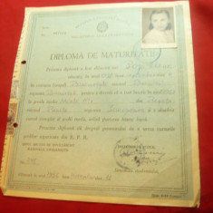 Diploma de Maturitate 1956 la Sc.Medie Mixta Resita