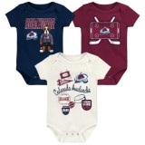 Colorado Avalanche body de copii Littlest Player 3Pk Creeper Se - Bebeluș 3&ndash;6 luni