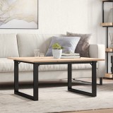 VidaXL Masă de cafea, cadru O, 90x90x45 cm, lemn masiv pin și Oţel