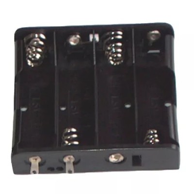 Suport baterii 4x AA cu contacte pentru lipire foto