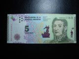 ARGENTINA 5 PESOS 2015 UNC