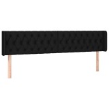 Cumpara ieftin Tablie de pat cu aripioare negru 203x16x78/88 cm textil